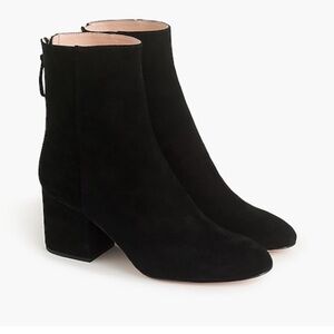 J. Crew Elegant Black Suede Ankle Booties